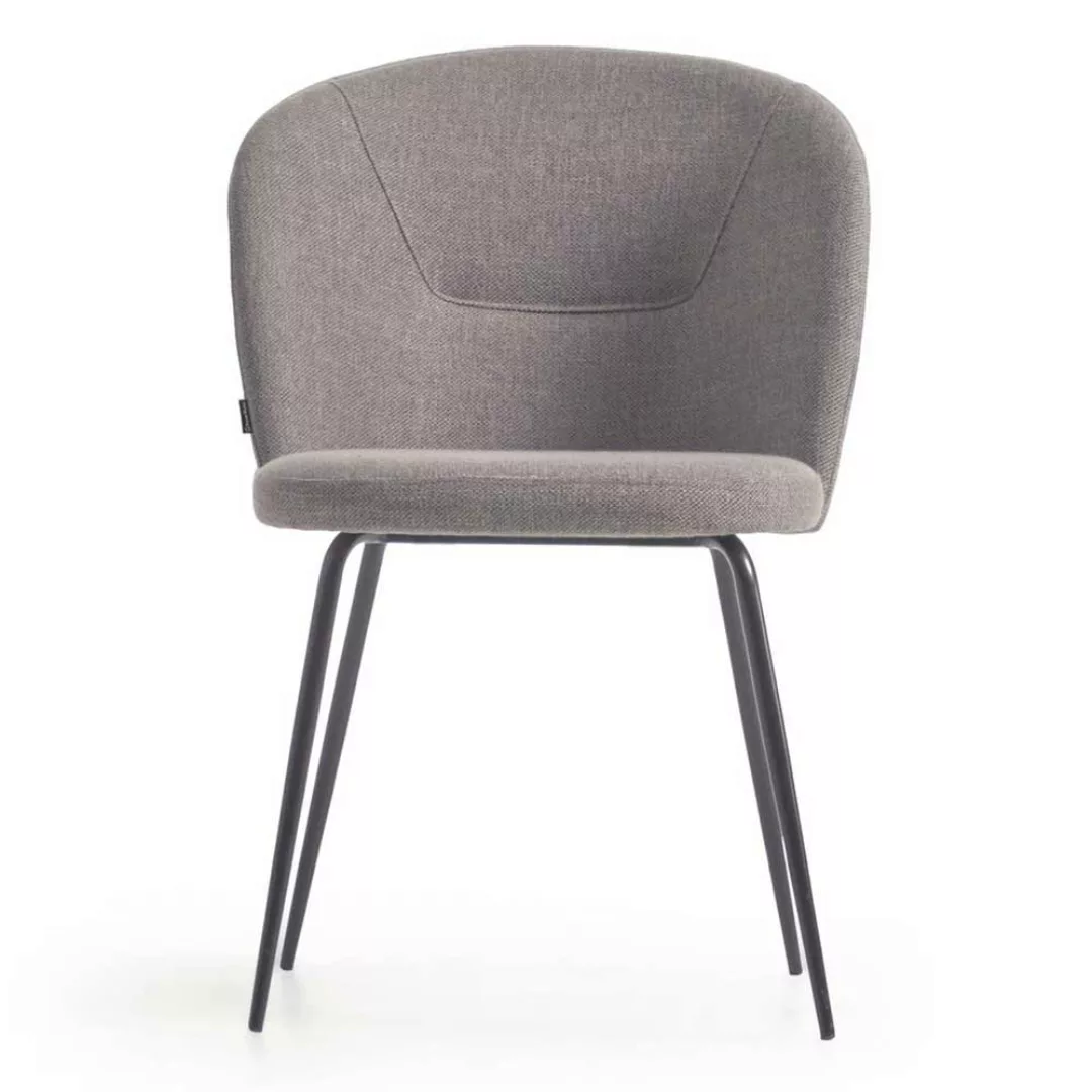 Esszimmer Stühle Retro aus Chenillegewebe Metall (2er Set) günstig online kaufen
