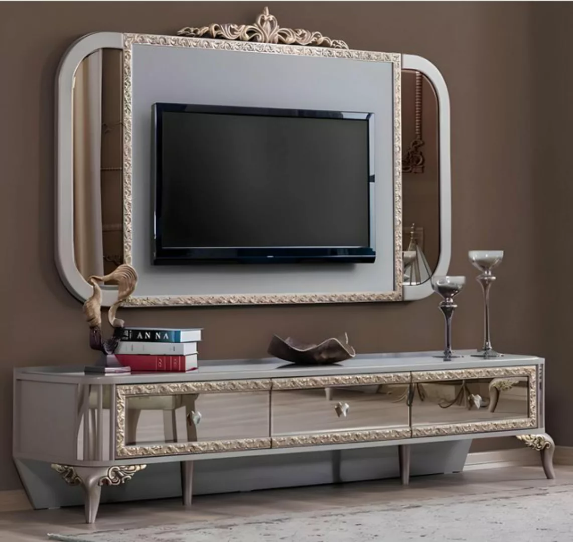 Xlmoebel TV-Schrank Fernseh-Möbel RTV Lowboard Sideboard in Grau - Luxuriös günstig online kaufen