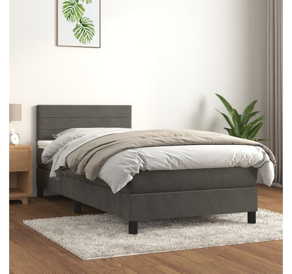 vidaXL Boxspringbett Bett Boxspringbett mit Matratze Samt (90 x 190 cm, Dun günstig online kaufen