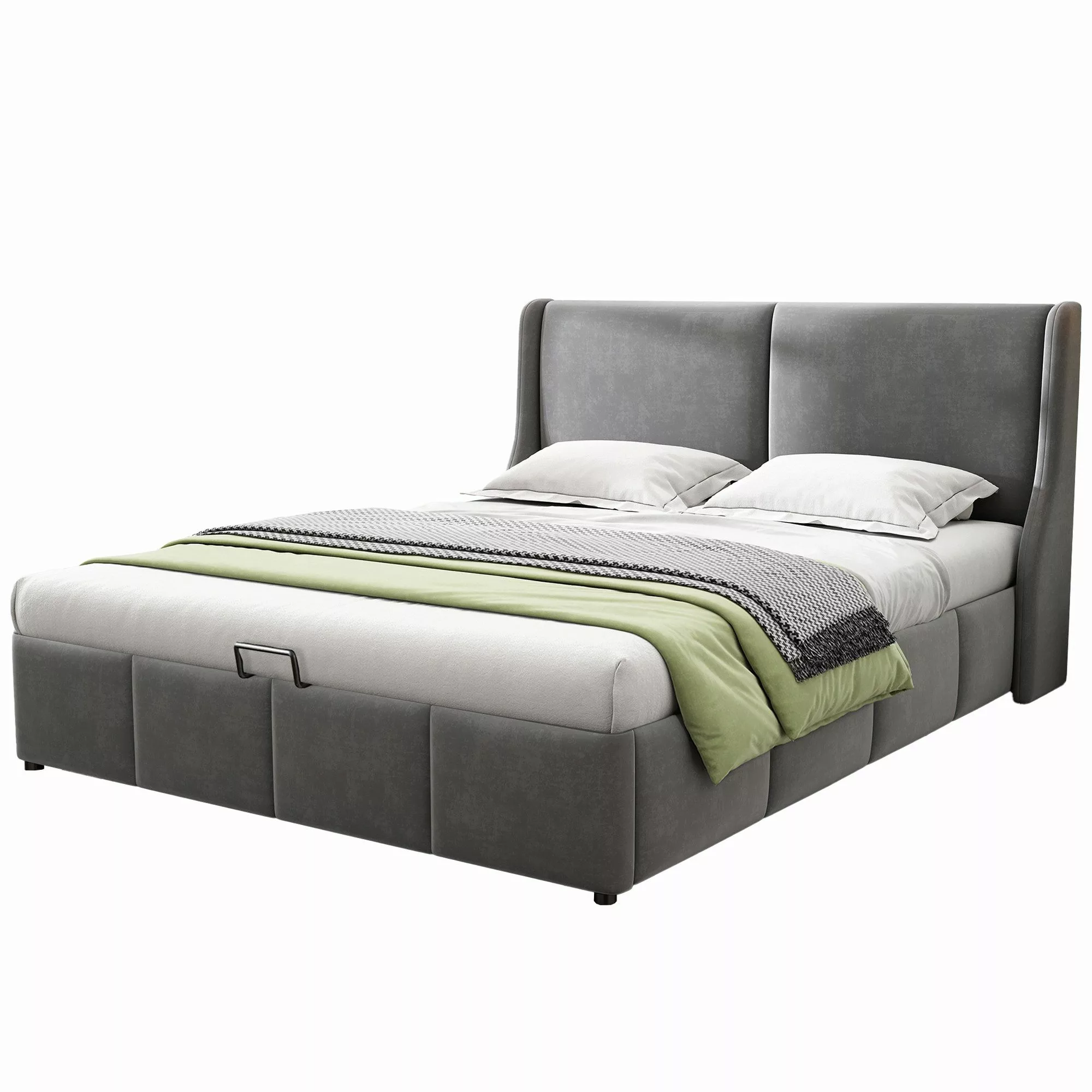 Flieks Polsterbett, Samt Hydraulisches Funktionsbett Doppelbett günstig online kaufen