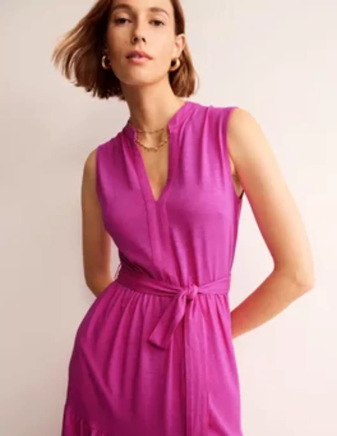 Naomi Maxi-Jerseykleid mit Ausschnitt Damen Boden, Magenta günstig online kaufen
