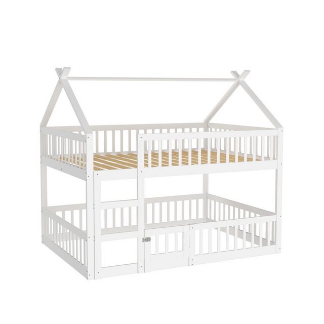 REDOM Etagenbett Jugendbett, Kinderbett mit Treppe, Loft Design (Etagenbett günstig online kaufen