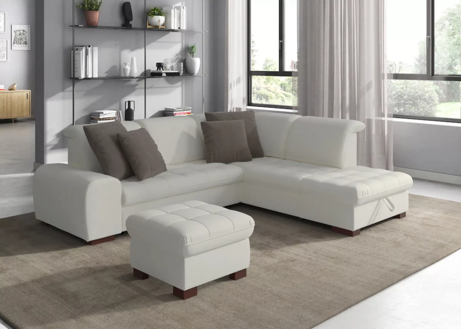 sit&more Ecksofa Luxor L-Form, wahlweise mit Bettfunktion, Stauraum und Kop günstig online kaufen