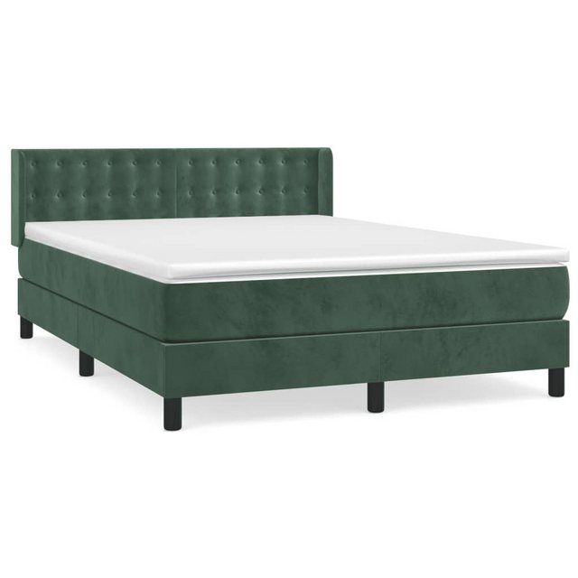 vidaXL Boxspringbett mit Matratze Dunkelgrün 140x190 cm Samt1468346 günstig online kaufen