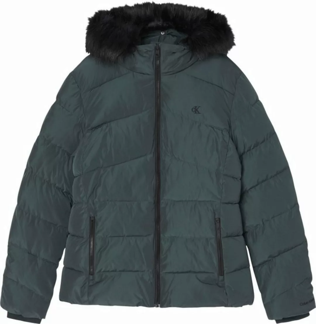 Calvin Klein Jeans Outdoorjacke "FAUX FUR MW FITTED SHORT PUFFER", mit Kapu günstig online kaufen