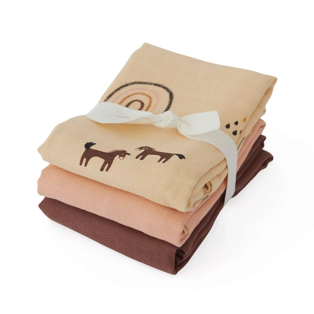 OYOY Mini Muslin Square Handtuch/Decke 3er Pack Rainbow günstig online kaufen