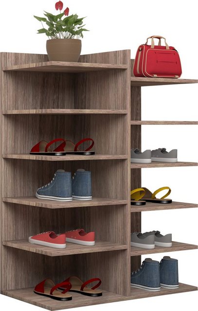 VCM Schuhschrank "VCM Holz- Schuhregal  Maße: B. 60 x H. 80 x T. 30 cm  12 günstig online kaufen