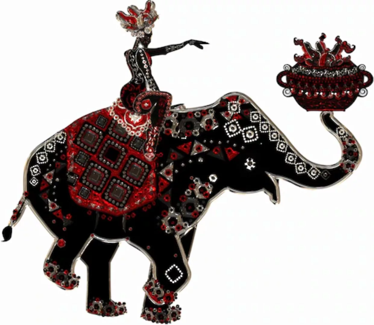 Wall-Art Wandtattoo "Metallic asiatischer Indischer Elefant", selbstklebend günstig online kaufen