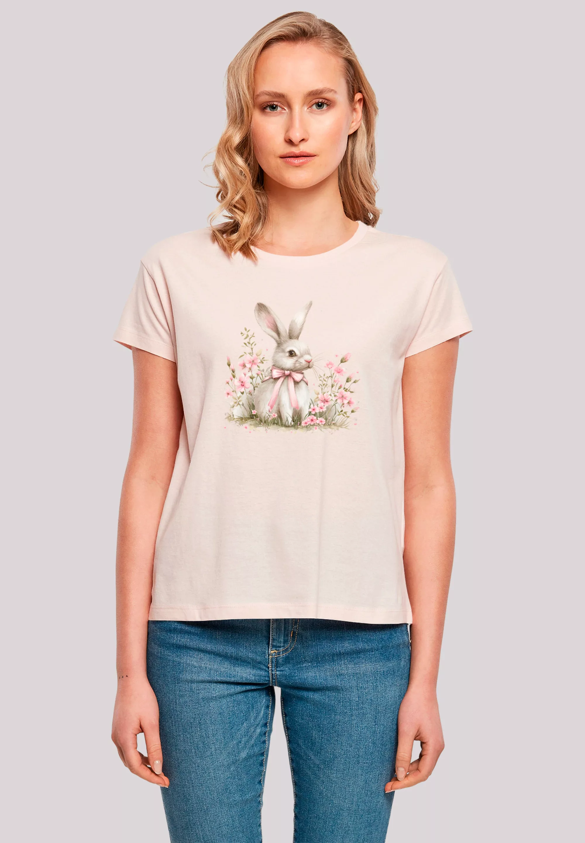 F4NT4STIC T-Shirt "Niedlicher Osterhase mit Blumen", Premium Qualität günstig online kaufen