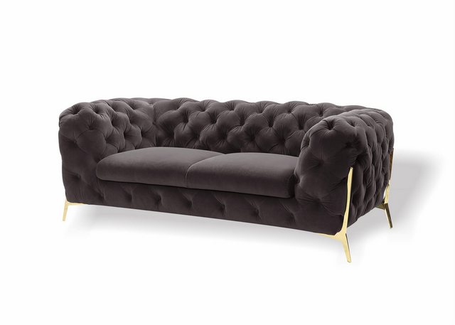 JVmoebel Sofa Chesterfield Samt Designer Sofa 2 Sitzer Couch Textil Samt Ga günstig online kaufen