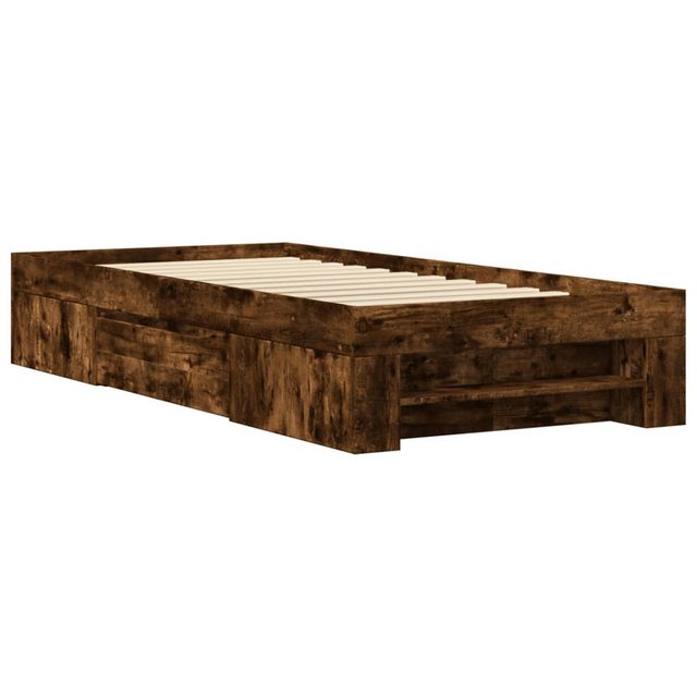 vidaXL Bett Bettgestell ohne Matratze Räuchereiche 90x190 cm Holzwerkstoff günstig online kaufen