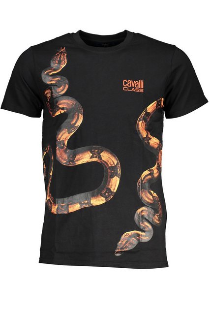 Cavalli Class T-Shirt Herren Kurzarm T-Shirt Schwarz mit Rundhals und günstig online kaufen