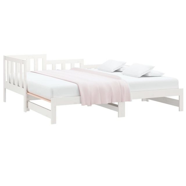 furnicato Bett Tagesbett Ausziehbar Weiß 2x(90x200) cm Massivholz Kiefer (1 günstig online kaufen