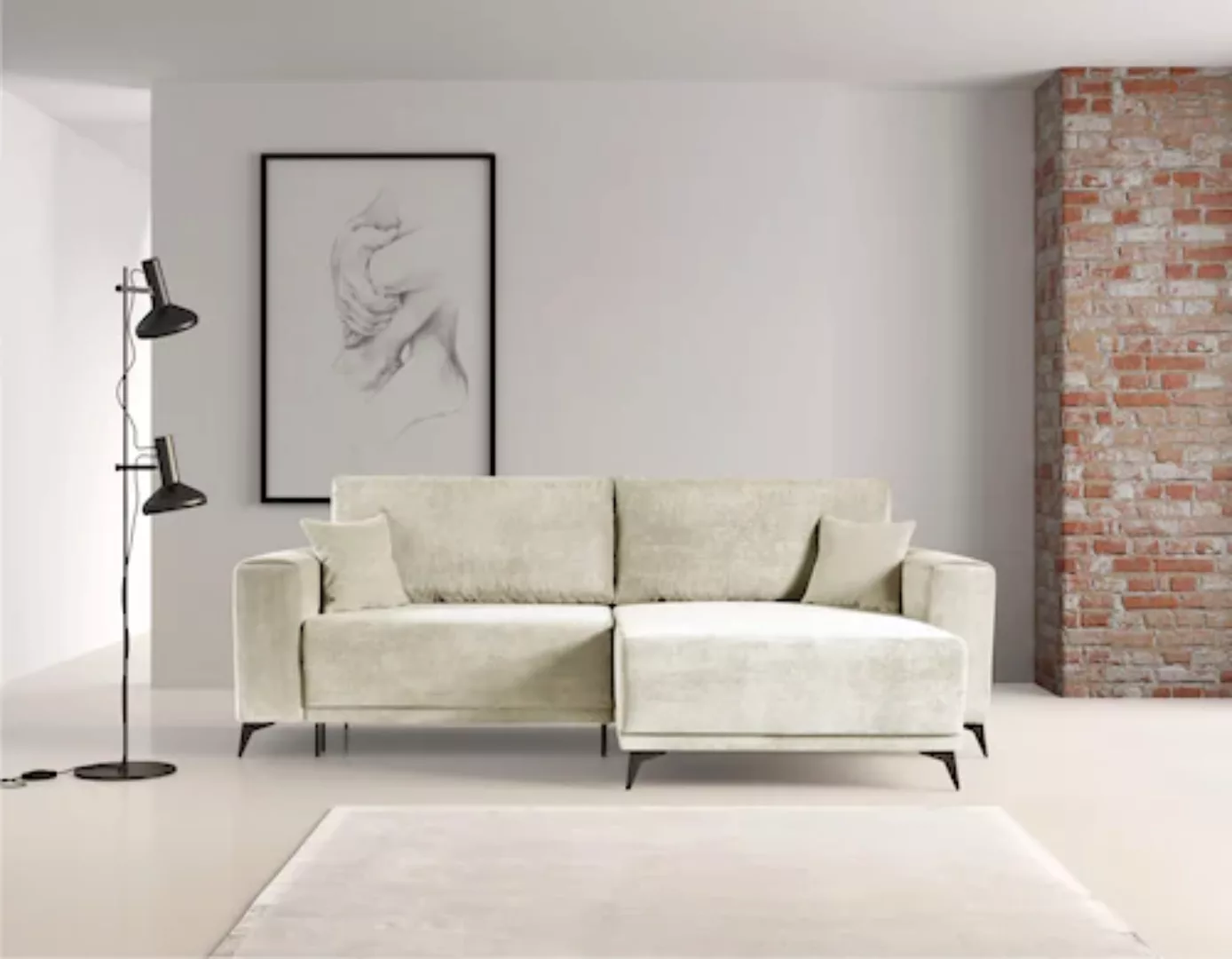 WERK2 Ecksofa »Scandic L-Form«, Moderne Eckcouch in Cord, Sofa mit Schlaffu günstig online kaufen