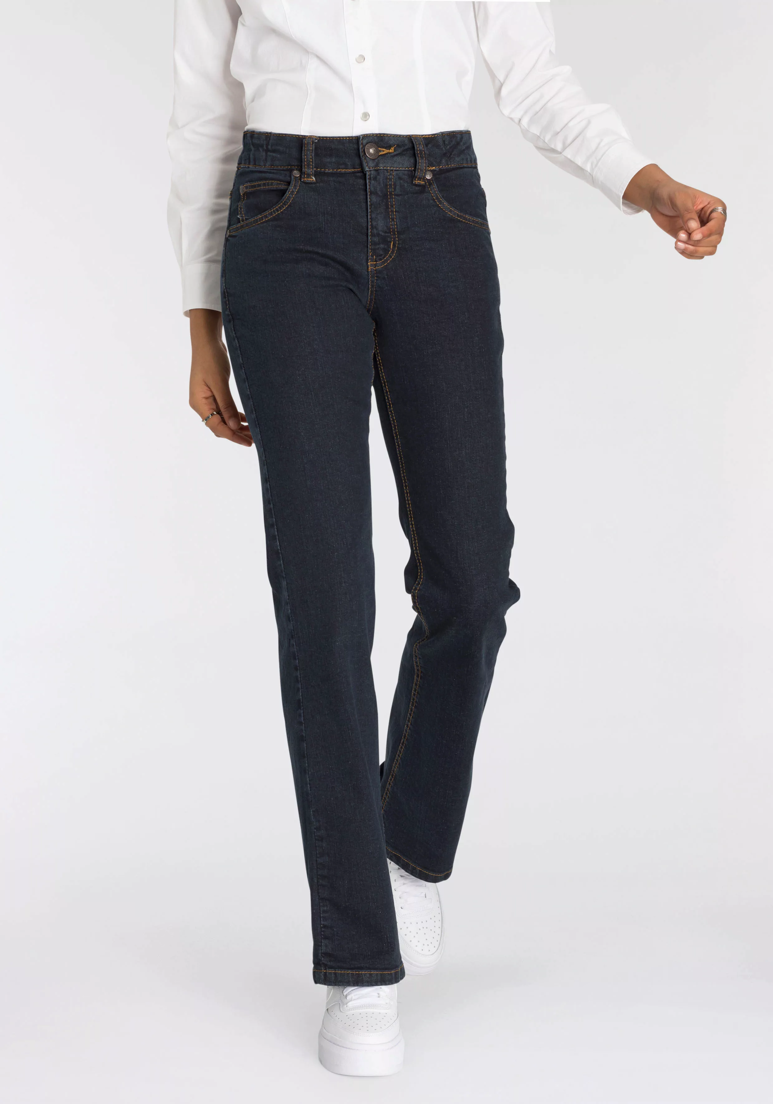 Arizona Bootcut-Jeans "Bund mit seitlichem Gummizugeinsatz" günstig online kaufen