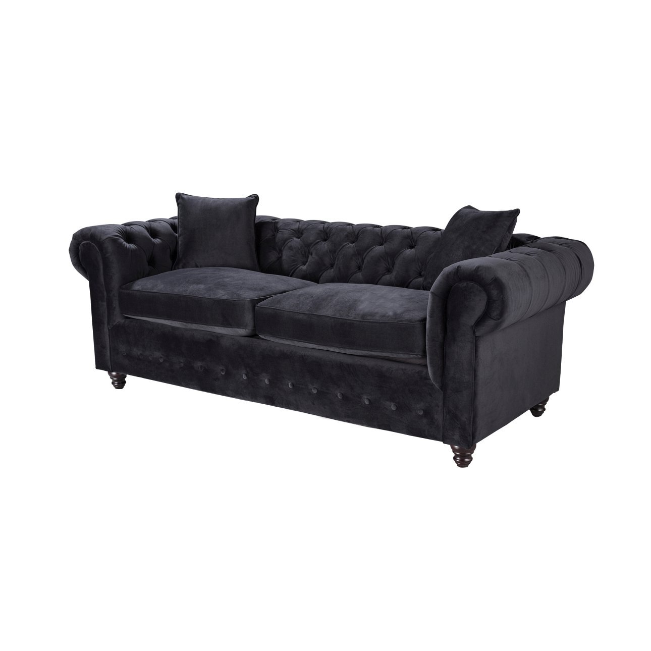 Sofa Chesterfield Velvet Onyx 3-Sitzer, 218 x 96 x 78 cm günstig online kaufen