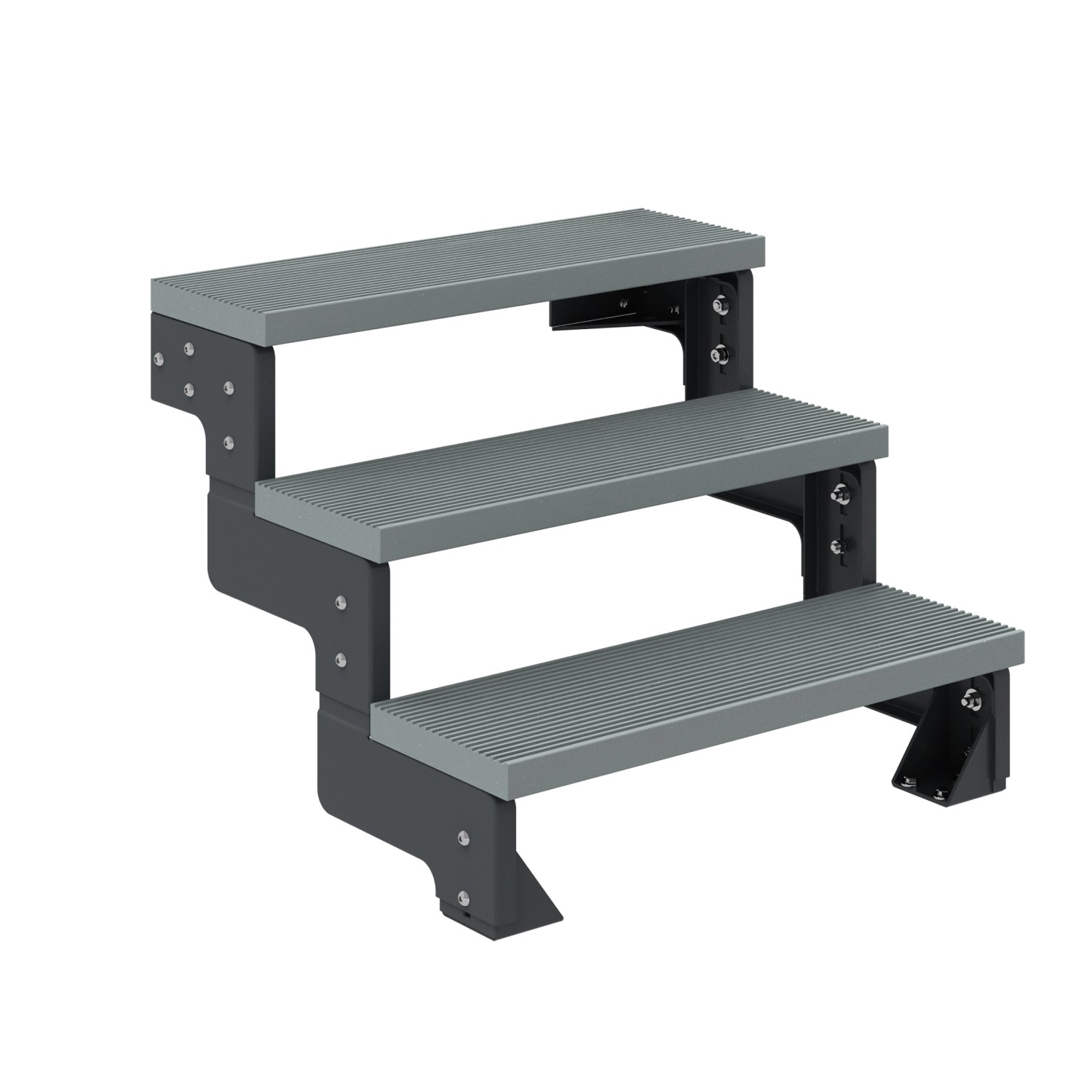 Dolle Außentreppe Gardentop Anthrazit 3 Stufen 80 cm Grau Ohne Geländer günstig online kaufen