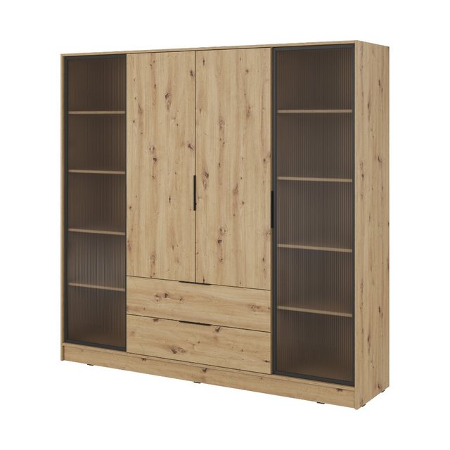 Goldstoff Kleiderschrank NADI – 220 cm breit 4-türiger Kleiderschrank (4 Fa günstig online kaufen