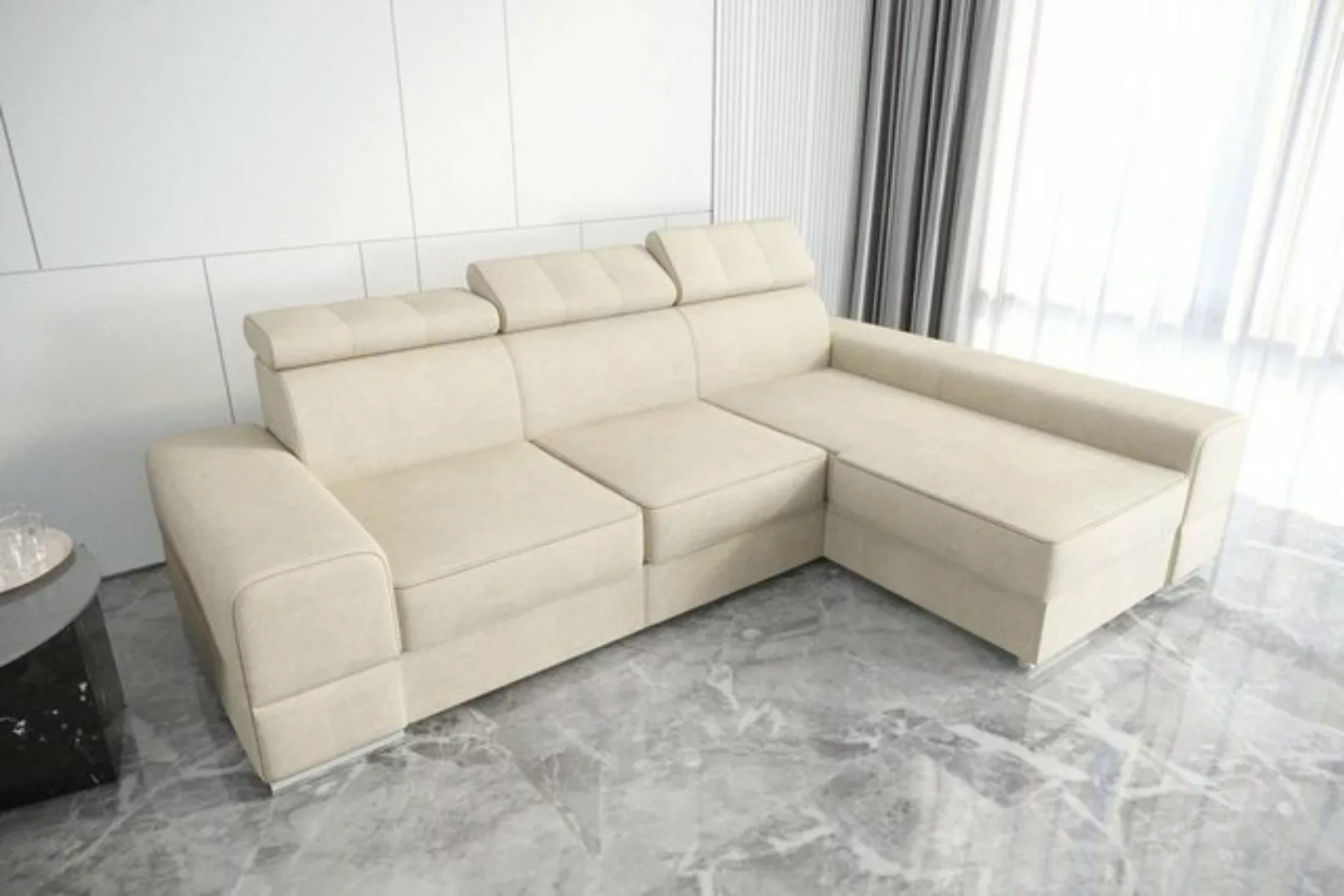 JVmoebel Ecksofa Designer Beiges Ecksofa L-Form Luxus Couch Wohnzimmer Möbe günstig online kaufen