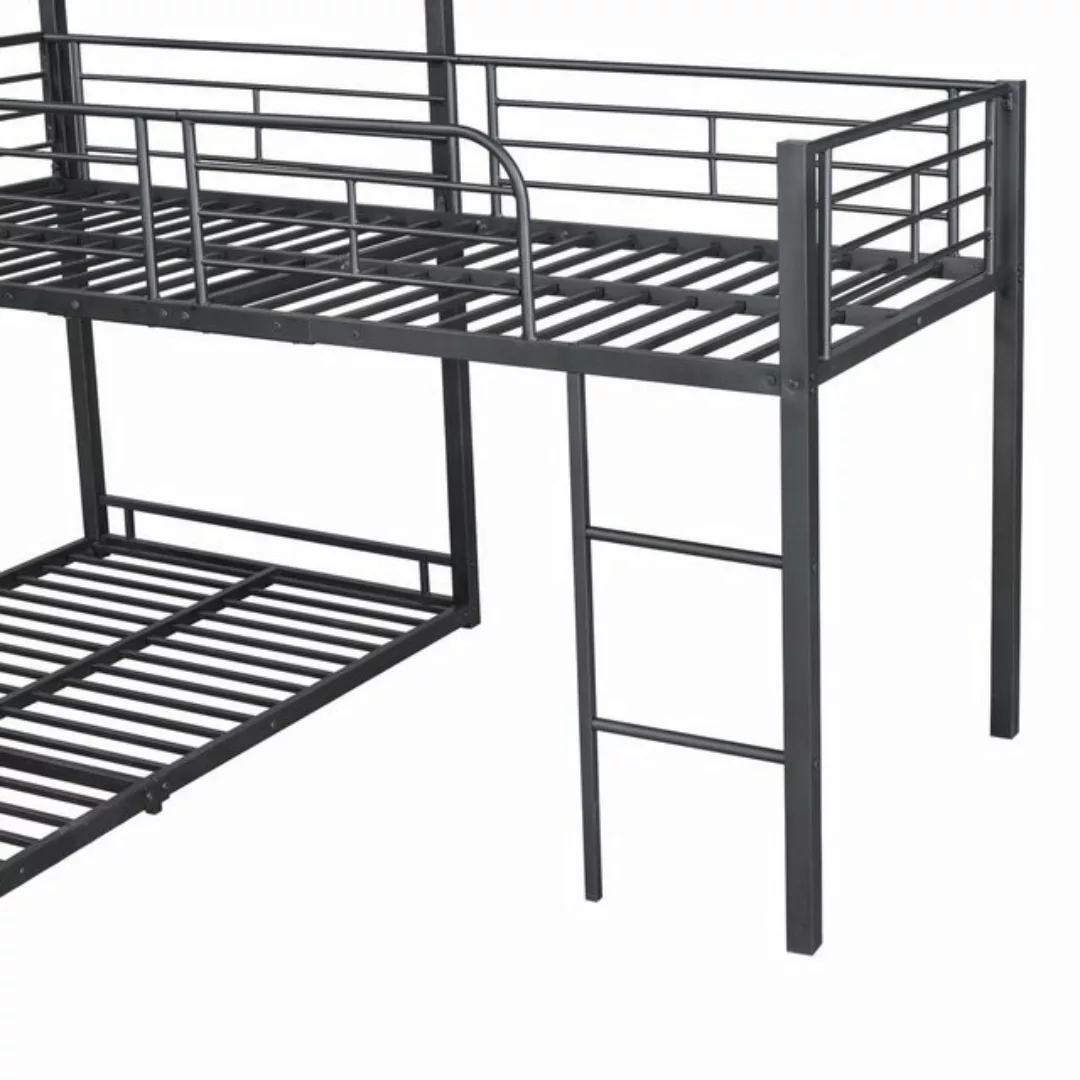 HAUSS SPLOE Etagenbett 90*200cm Dreifach-Bett aus Eisenrahmen, hohes Geländ günstig online kaufen