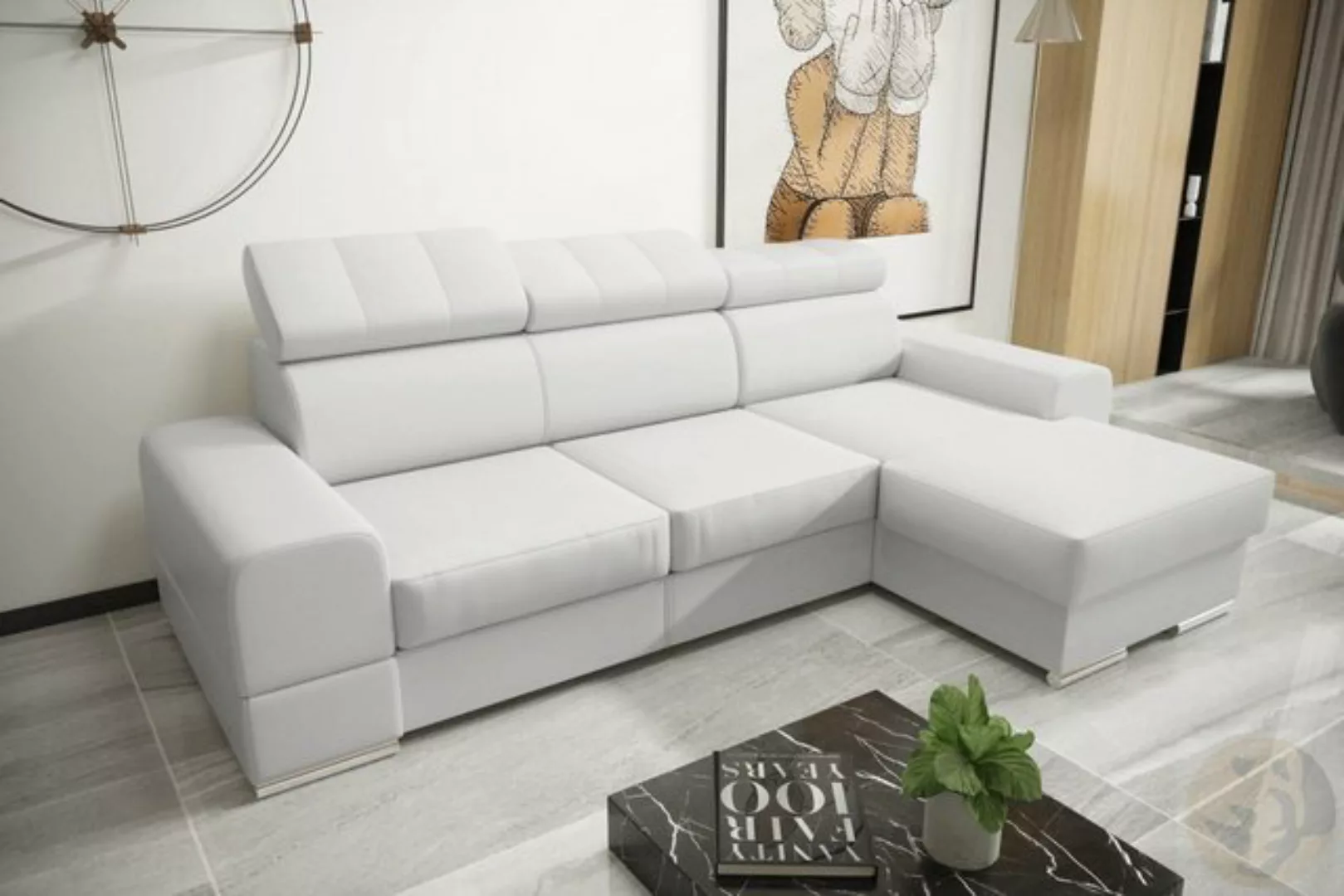Friderik-EU Ecksofa ROYAL MINI Moderne Couch aus Echtleder 260x160, mit Sch günstig online kaufen