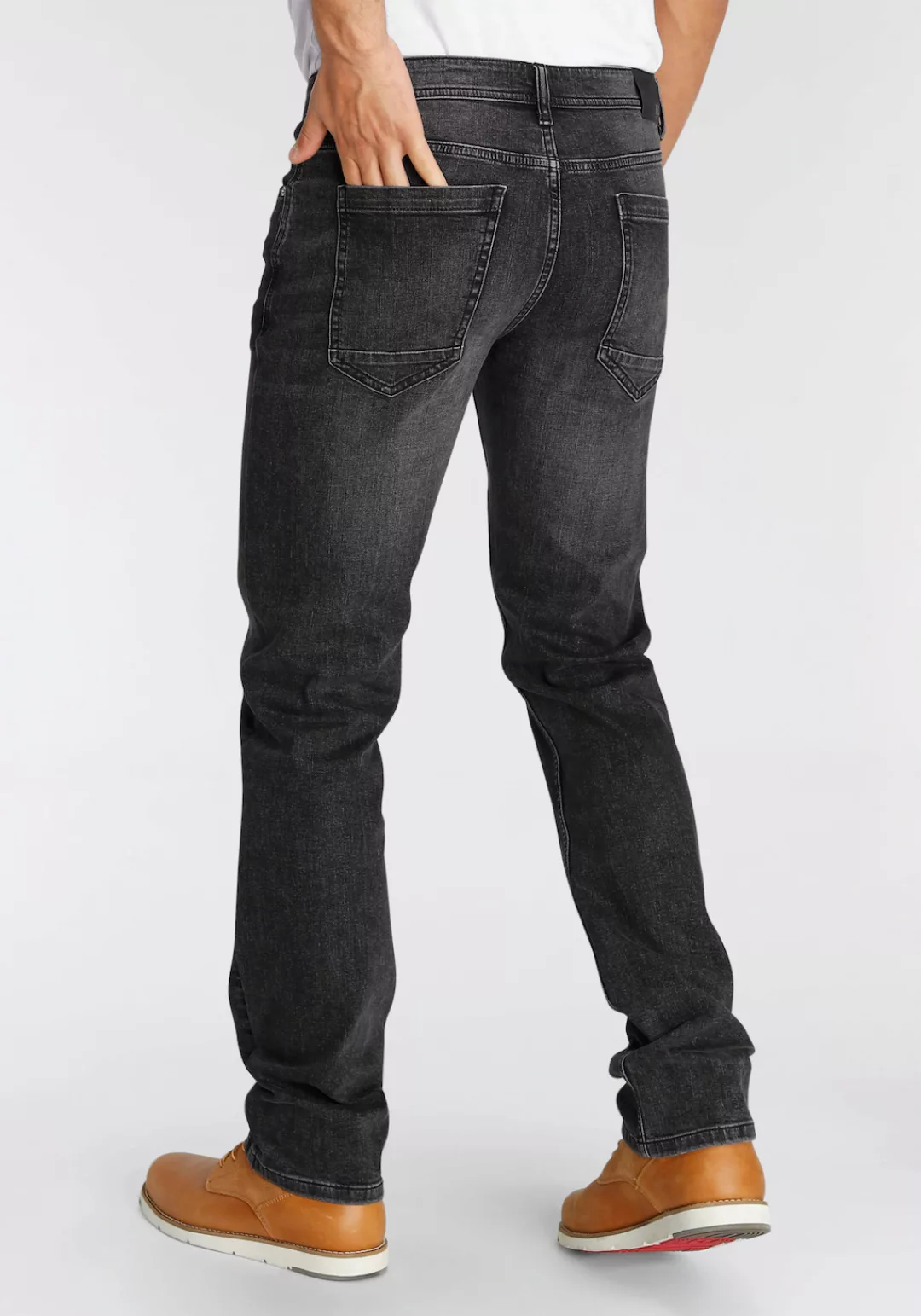 AJC Straight-Jeans, gerade geschnitten, Used-Look-Waschung, niedrige Leibhö günstig online kaufen