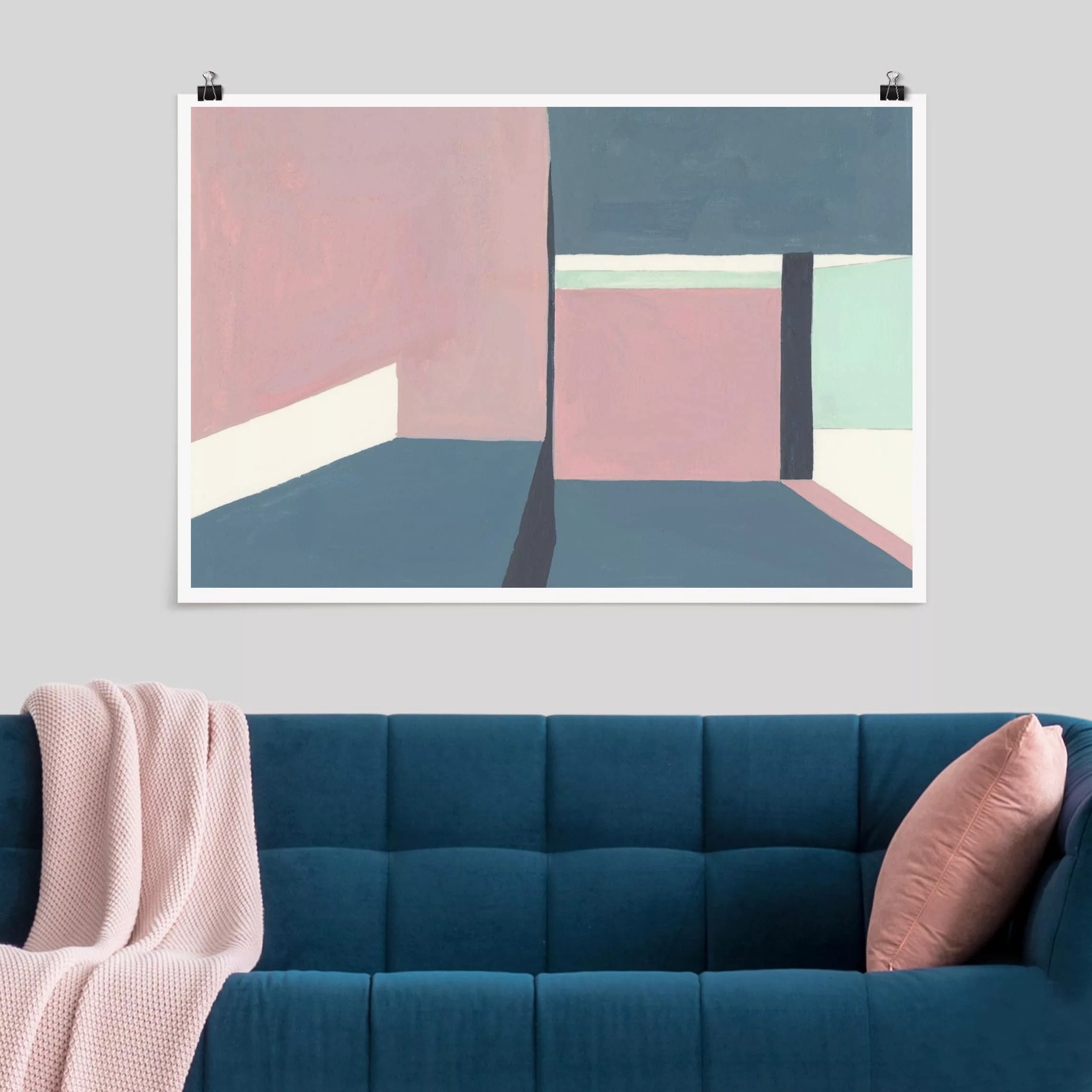 Poster Abstrakt - Querformat Schatten der Wände IV günstig online kaufen
