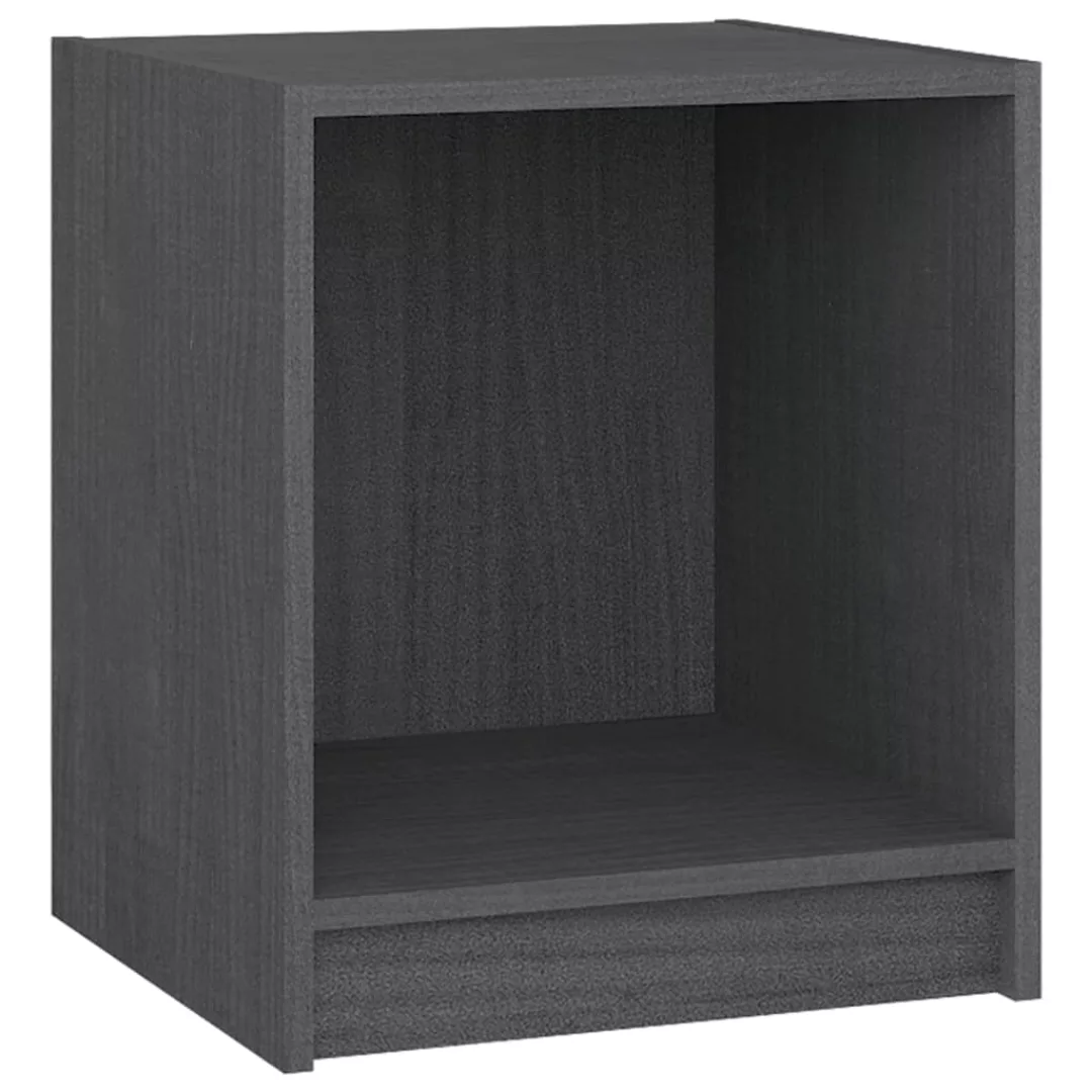 Nachttisch Grau 35,5x33,5x41,5 Cm Massivholz Kiefer günstig online kaufen