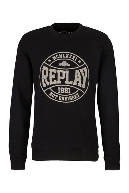 Replay Sweatshirt College Sweatshirt mit Stickerei aus reiner Baumwolle günstig online kaufen