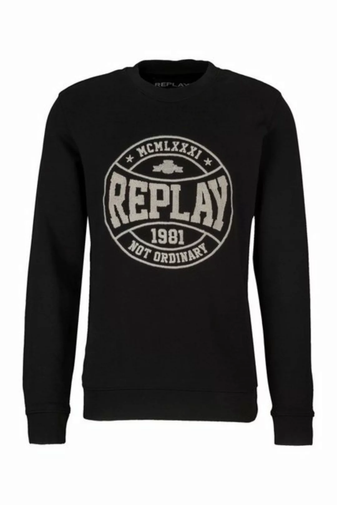 Replay Sweatshirt College Sweatshirt mit Stickerei aus reiner Baumwolle günstig online kaufen