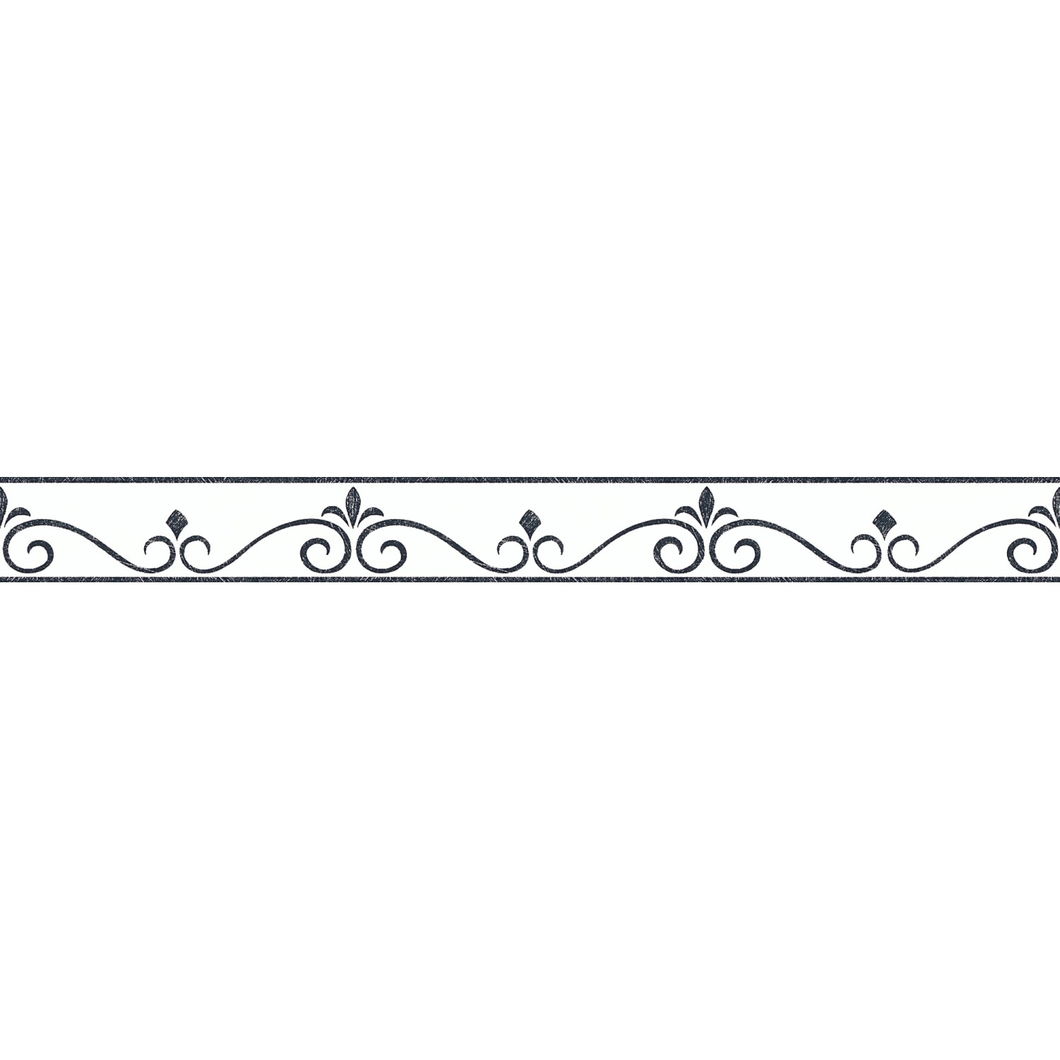 Bricoflor Tapete Französische Lilie Ornament Tapetenbordüre in Schwarz Weiß günstig online kaufen