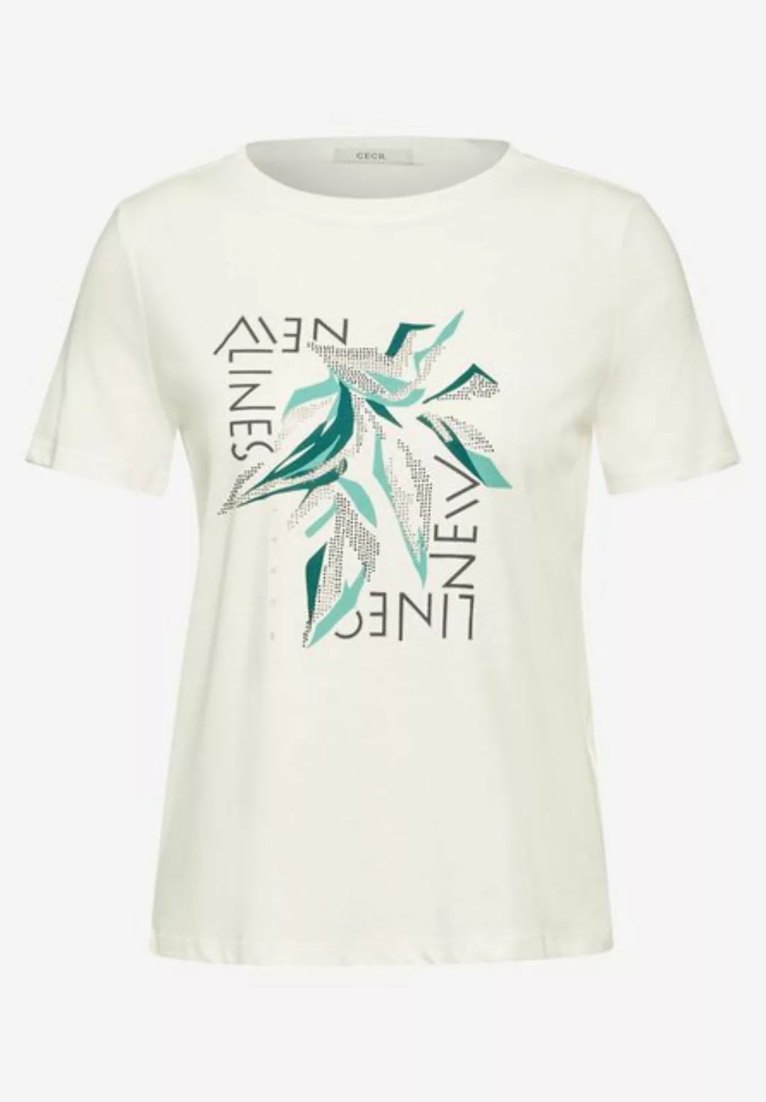 Cecil T-Shirt Cecil / Da.Shirt, Polo / Multi Leaves FP T-Shirt günstig online kaufen