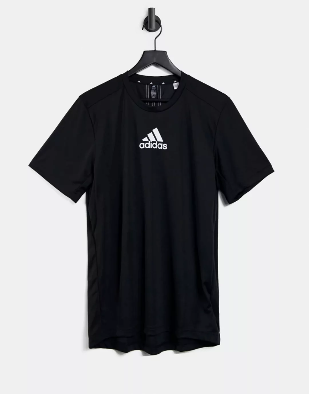 adidas – Training – T-Shirt in Schwarz mit mittigem Logo günstig online kaufen