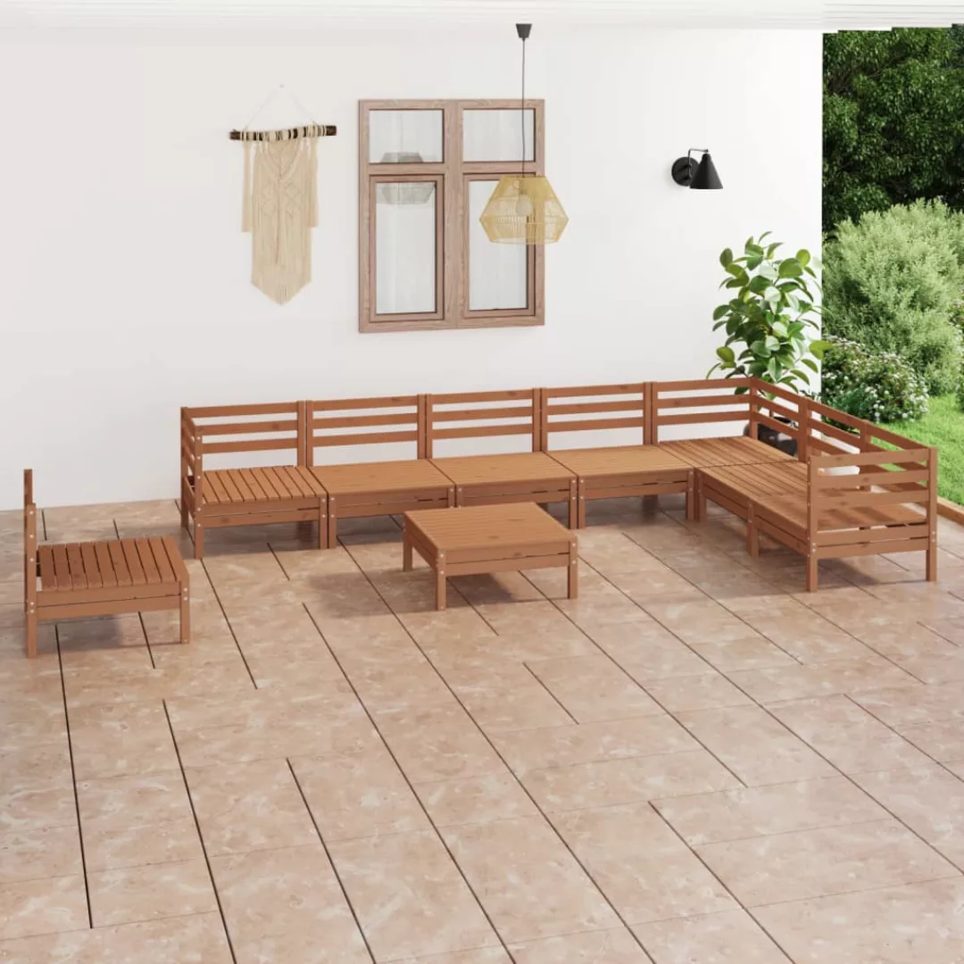 9-tlg. Garten-lounge-set Massivholz Kiefer Honigbraun günstig online kaufen