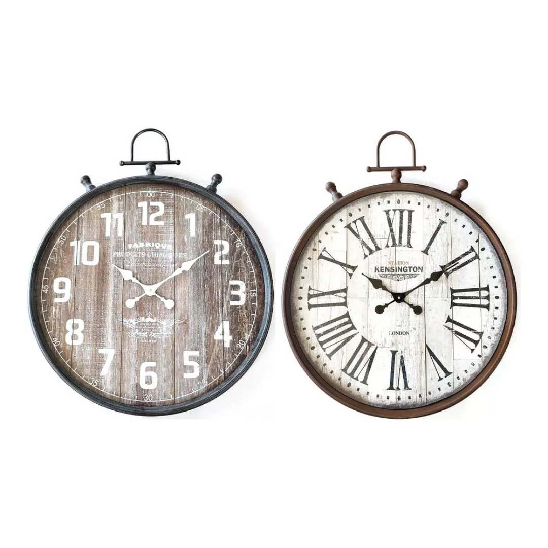 Wanduhr Dkd Home Decor Grau Weiß Eisen Holz Mdf (60 X 6 X 74 Cm) (2 Pcs) günstig online kaufen