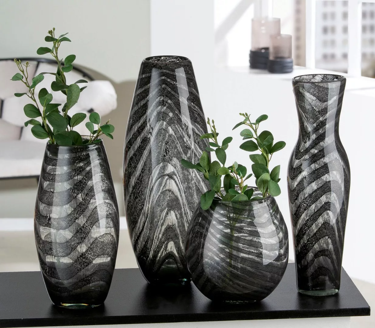 Casablanca by Gilde Tischvase »Fascia«, (1 St.), Vase aus Glas günstig online kaufen
