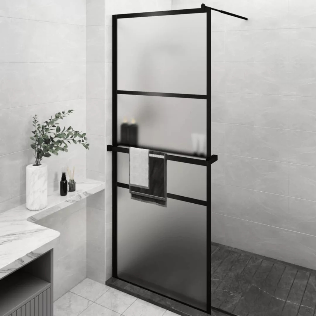 Vidaxl Duschwand Mit Ablage Für Walk-in-dusche Schwarz 80x195 Cm Esg günstig online kaufen