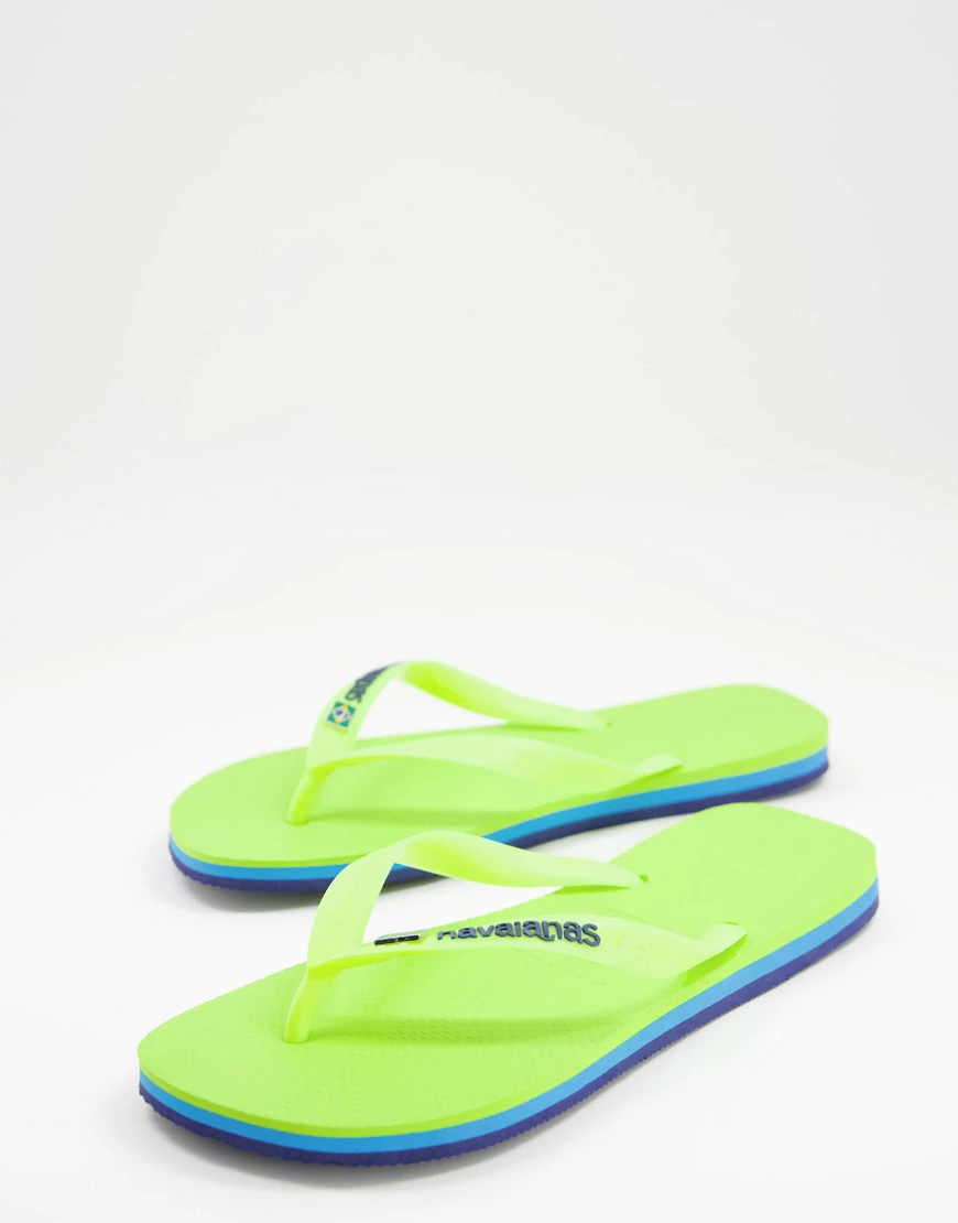 Havaianas – Brasil Layers – Zehenstegsandalen in Neongelb günstig online kaufen