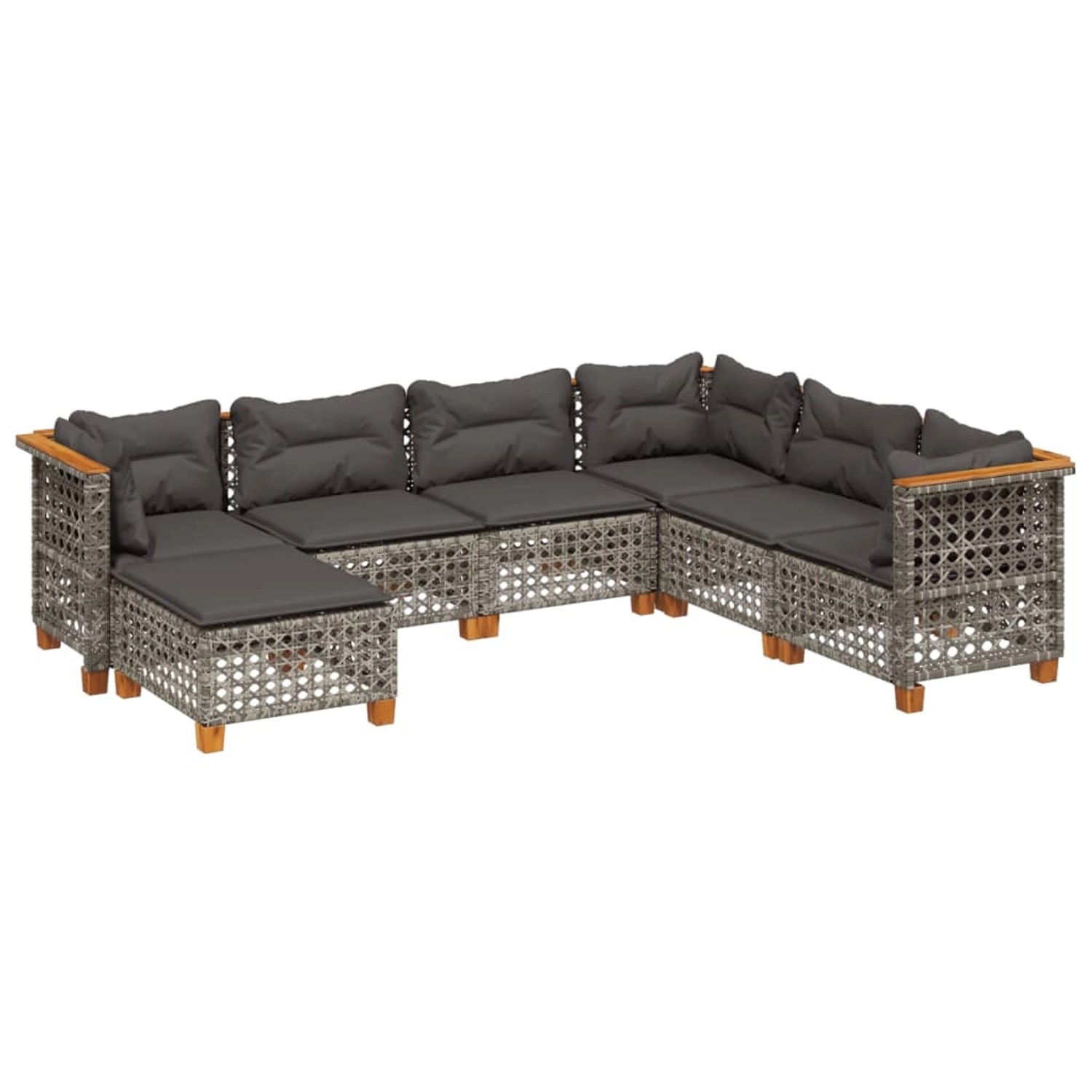 vidaXL 7-tlg Garten-Sofagarnitur mit Kissen Grau Poly Rattan Modell 196 günstig online kaufen