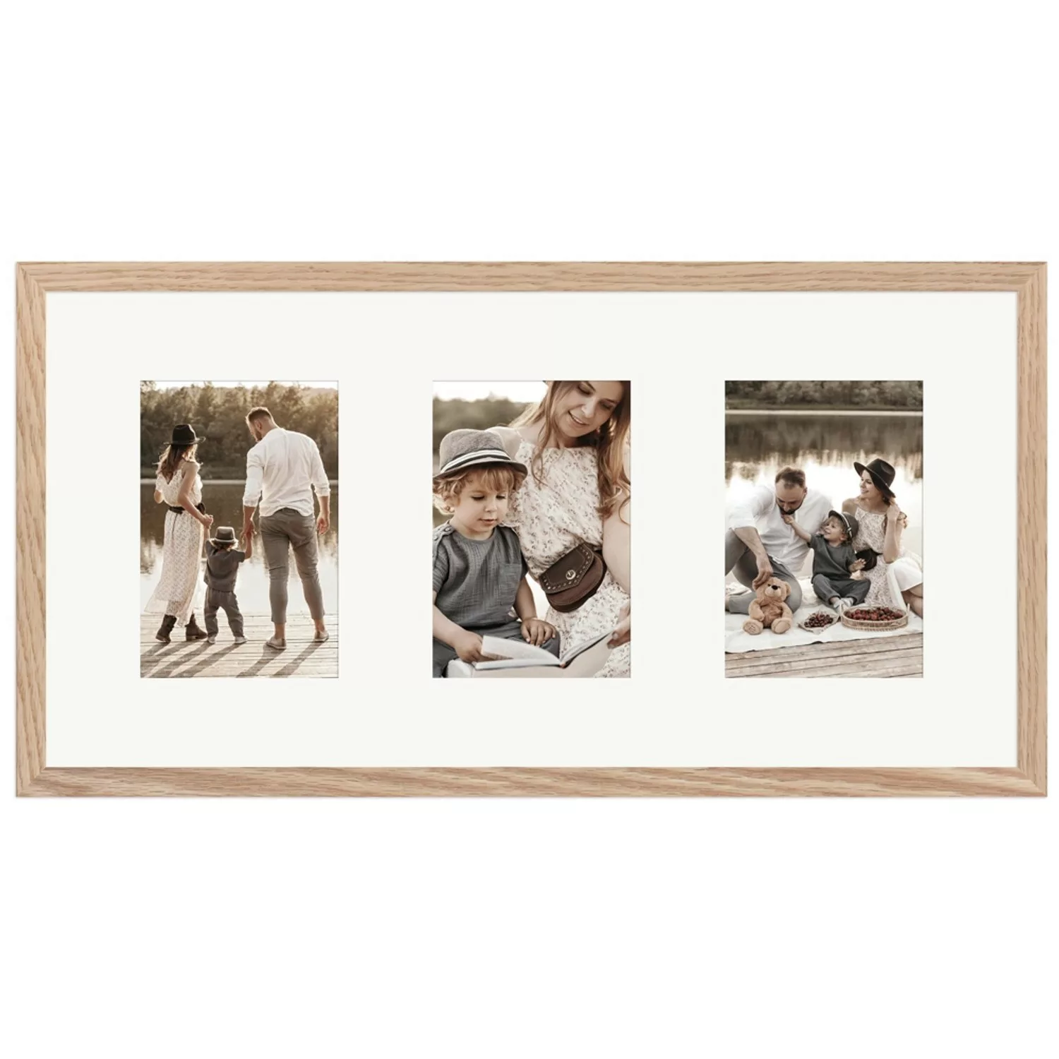 WANDStyle Galerierahmen G950 in Eiche-Optik 25 x 50 cm für 3 Bilder im Form günstig online kaufen