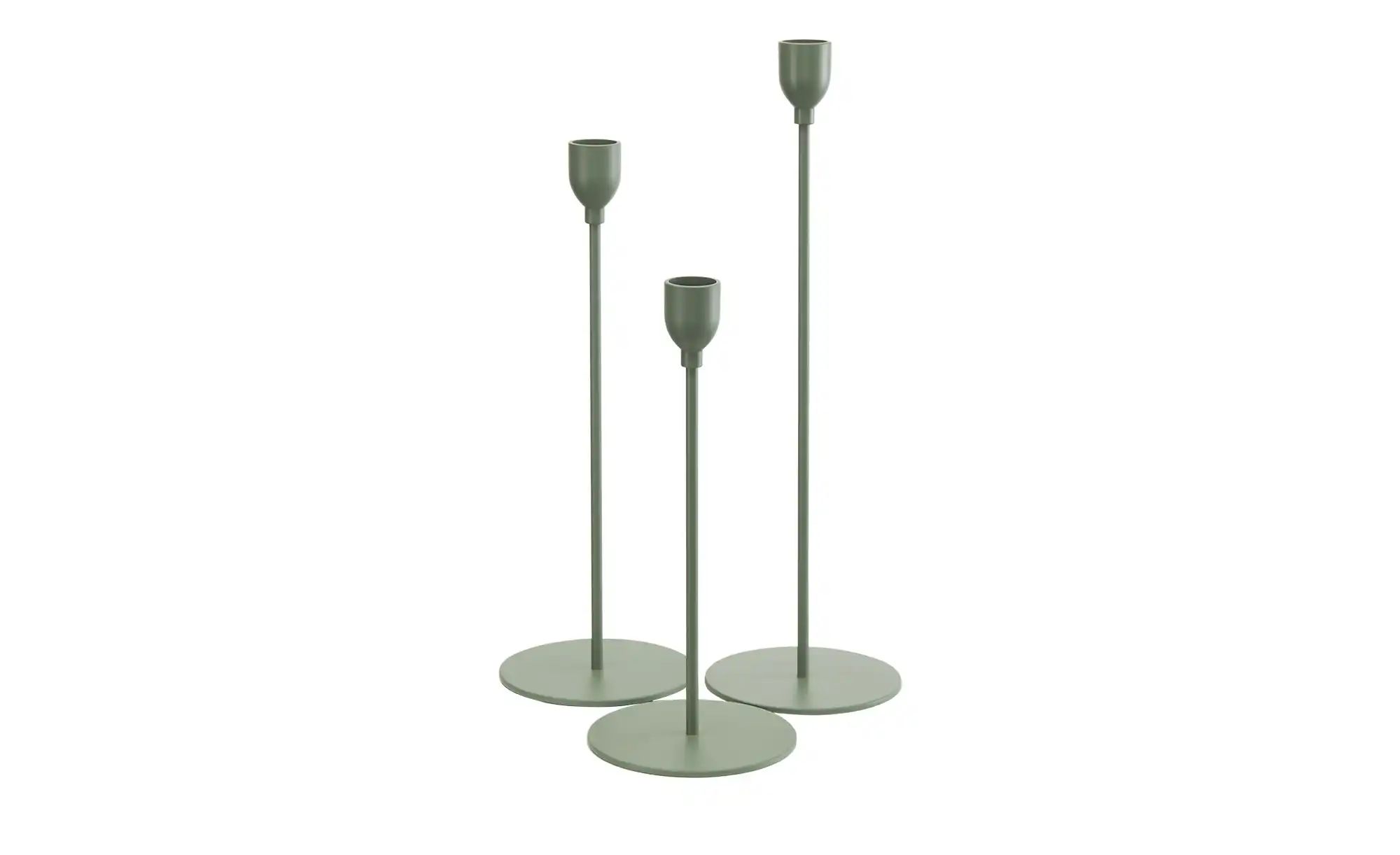 HOME STORY Kerzenleuchter  3er Set   ¦ grün ¦ Eisen ¦ Maße (cm): H: 33  Ø: günstig online kaufen