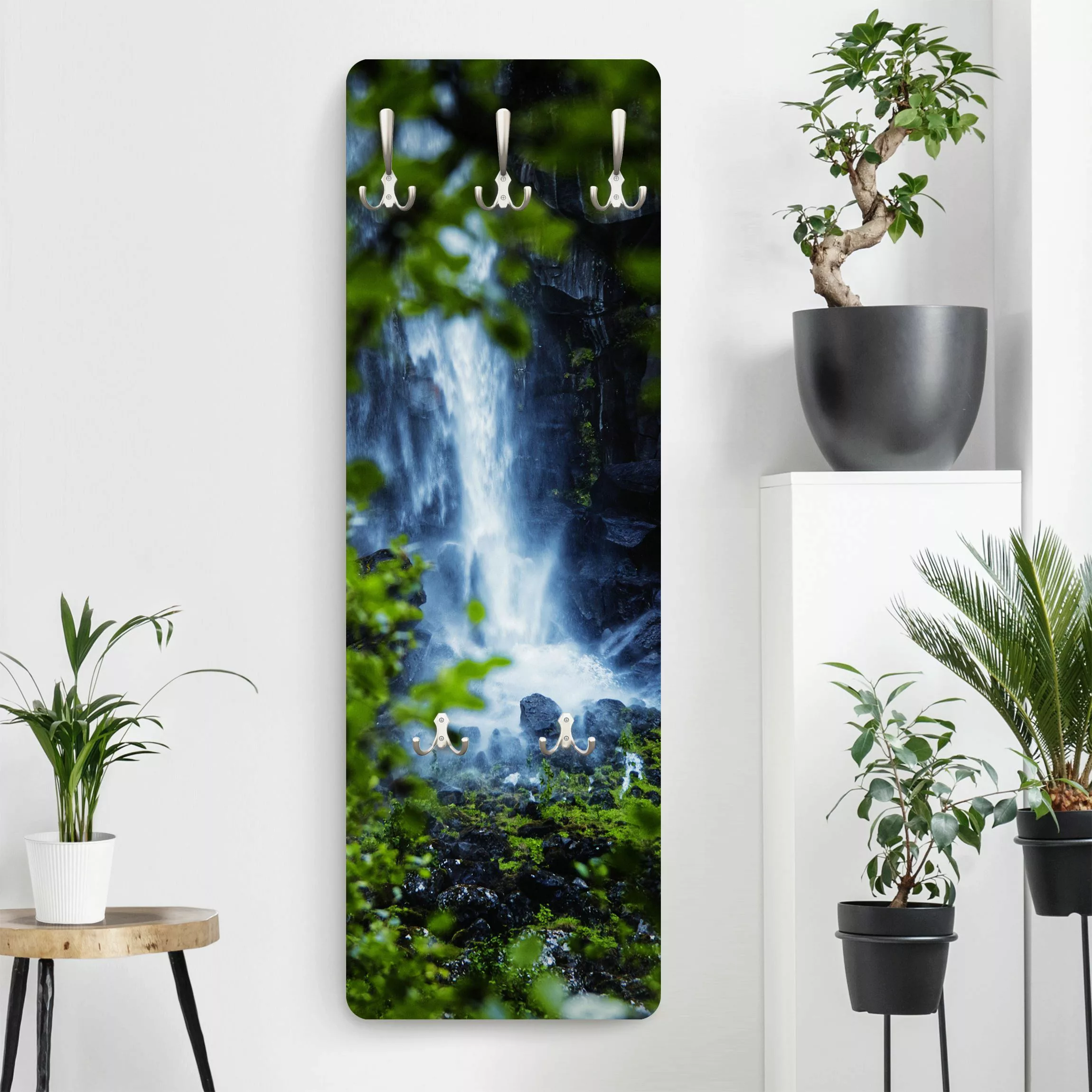 Wandgarderobe Holzpaneel Blick zum Wasserfall günstig online kaufen