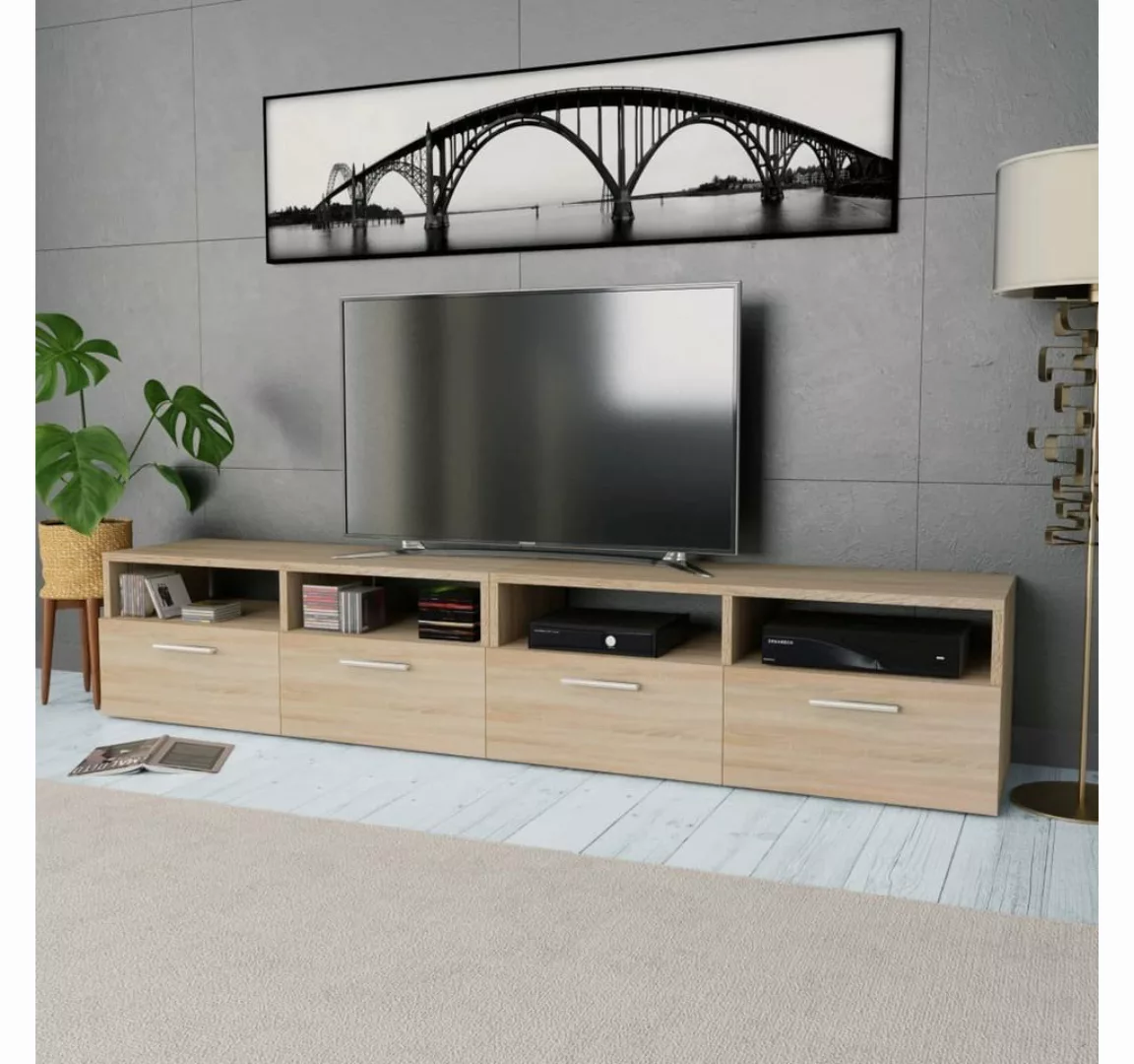 vidaXL TV-Schrank 2 Stk. TV-Schränke Holzwerkstoff 95x35x36 cm Eiche (2-St) günstig online kaufen