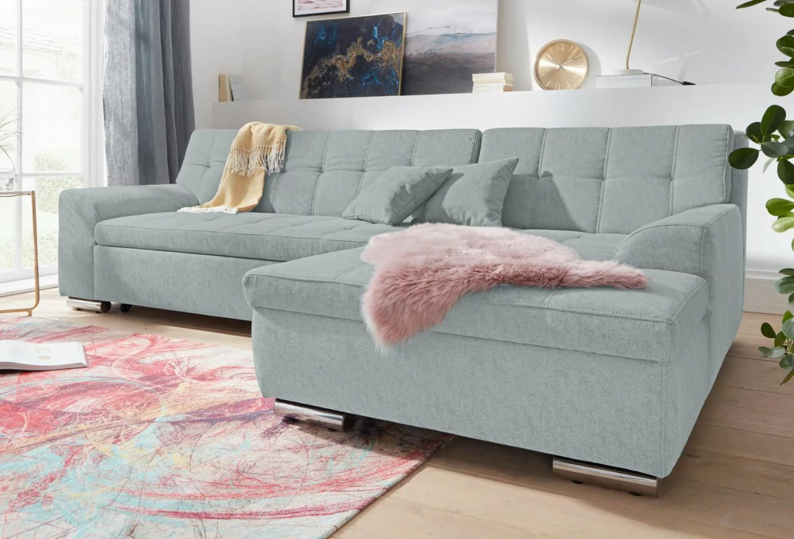 DOMO collection Ecksofa Aversa L-Form, wahlweise mit Bettfunktion günstig online kaufen