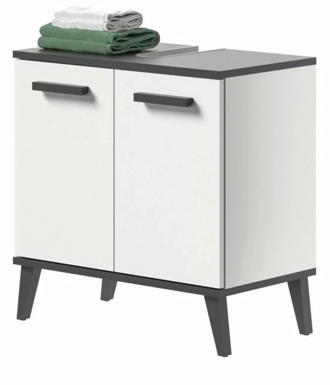 Inn.Furn Waschbeckenunterschrank Linea (Badschrank in Anthrazit und weiß, 6 günstig online kaufen