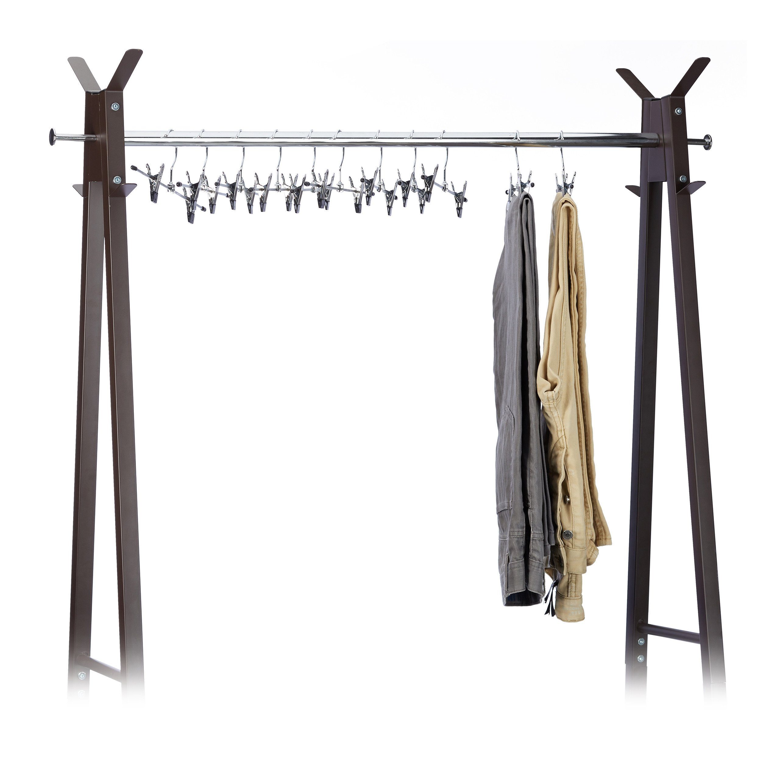relaxdays Kleiderbügel 100 x Hosenbügel Metall günstig online kaufen