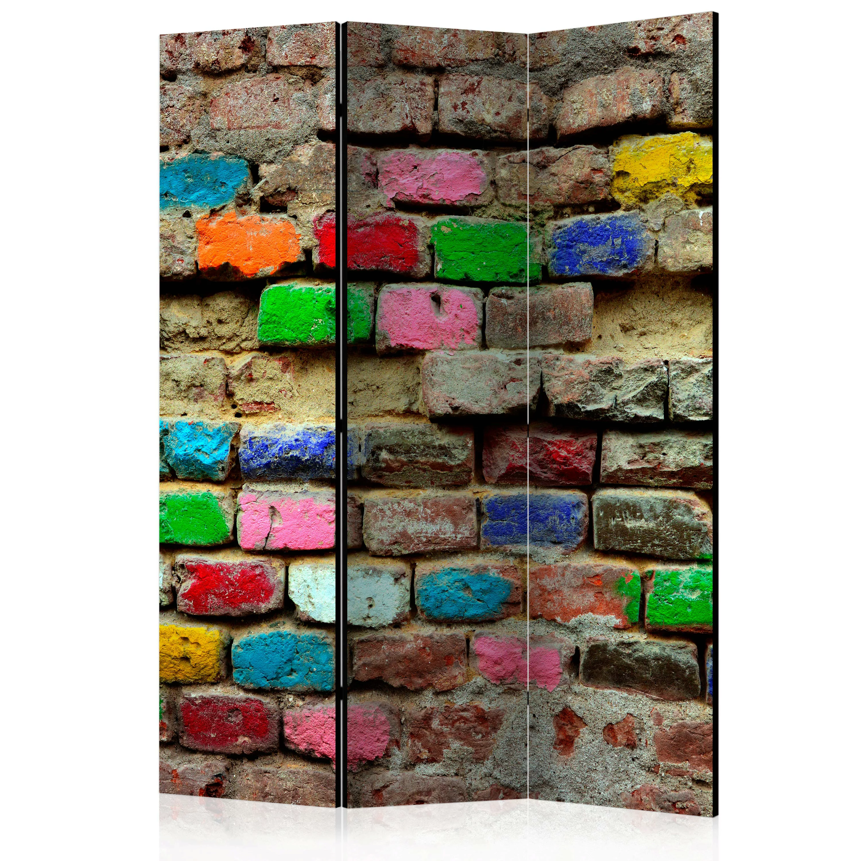 3-teiliges Paravent - Colourful Bricks [room Dividers] günstig online kaufen