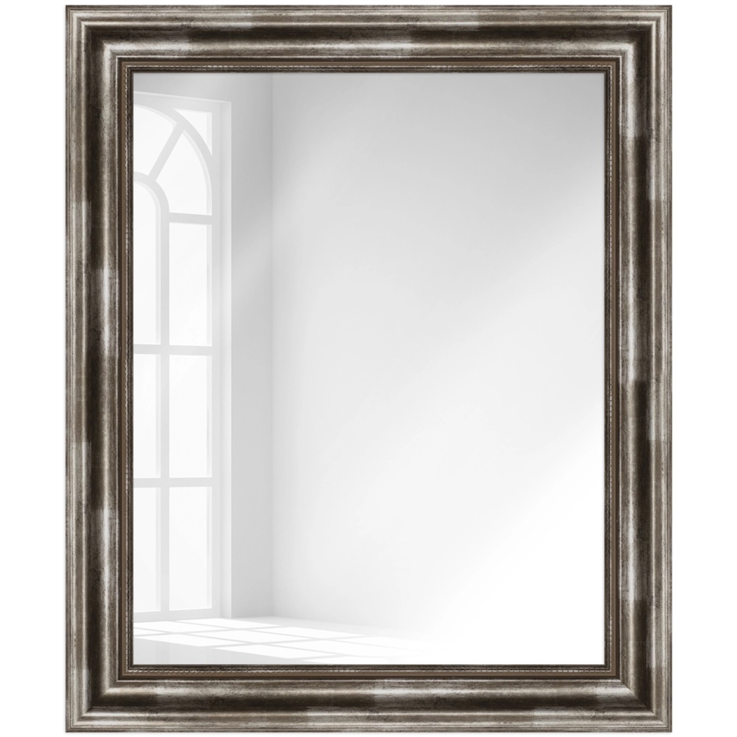 WANDStyle Wandspiegel H550 aus Massivholz in Silber 60 x 110 cm im Stil Ant günstig online kaufen