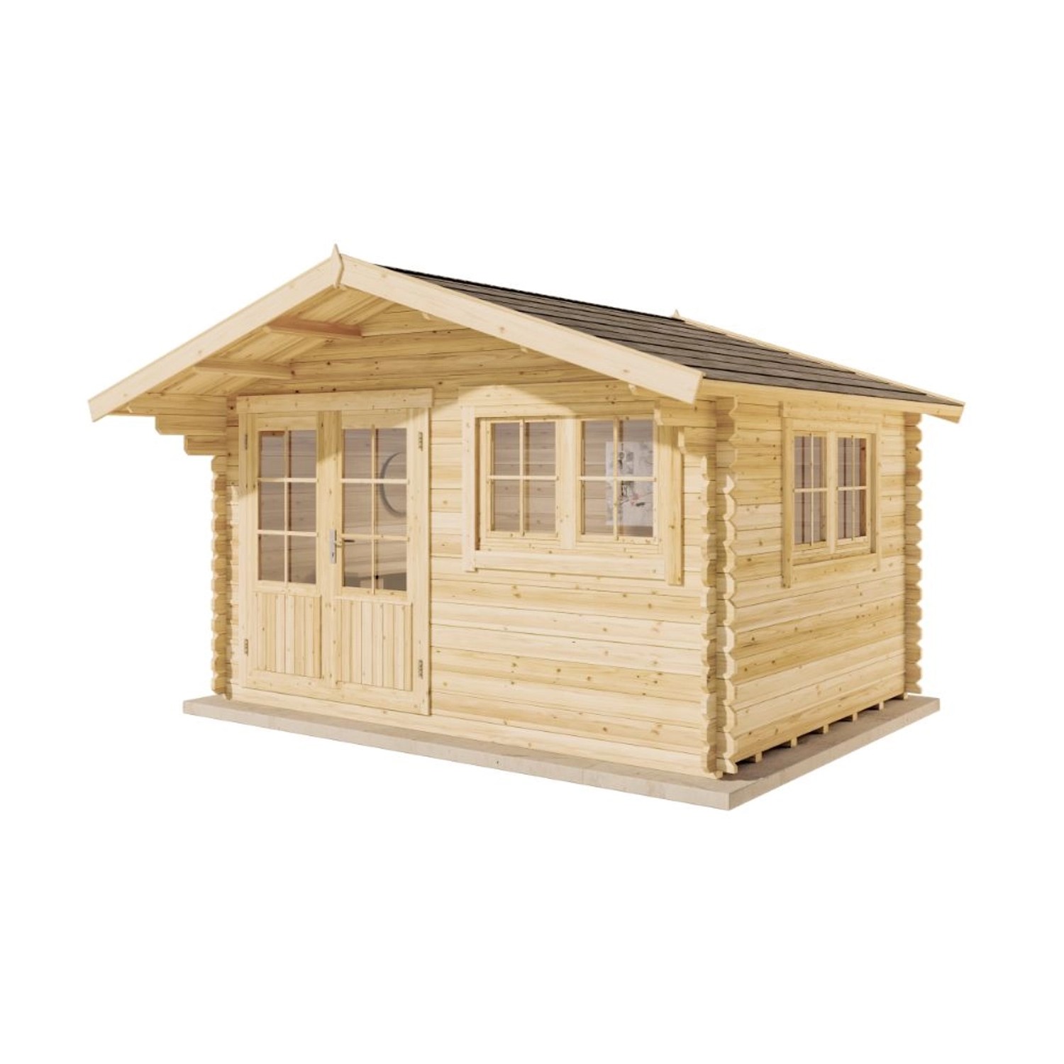 Alpholz Gartenhaus Set Gabriel-34 Naturbelassen 400x300cm inkl. Dacheindeck günstig online kaufen