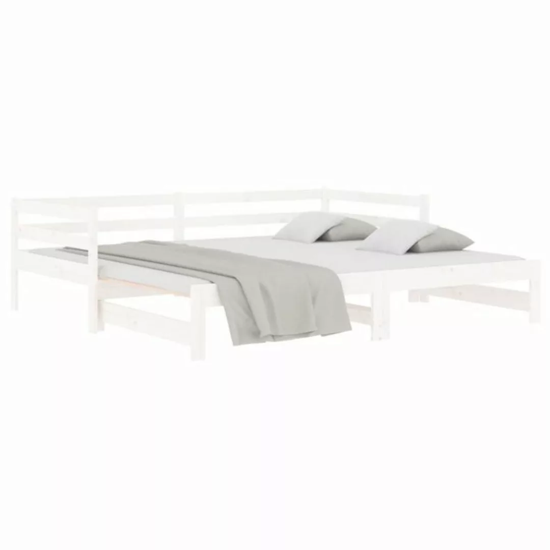 vidaXL Bett Tagesbett Ausziehbar Weiß 90x190 cm Massivholz Kiefer günstig online kaufen